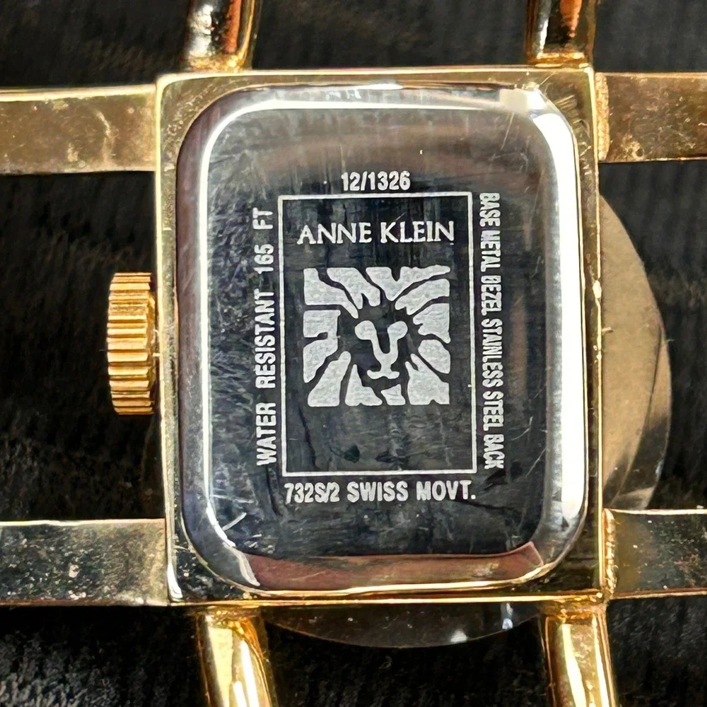 Anne Klein New York Gold Tone Cage Cuff Watch Swiss‎ 732S/2 12/1326 Never Worn